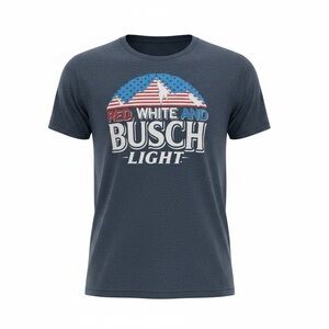 Busch Light Red White & Busch Graphic T Shirt Beer Tee small